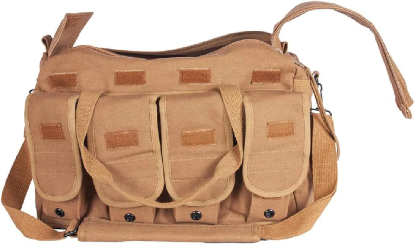 Fox Outdoor Products Mega Mag/Shooter's Bag – Heavyweight Canvas Range Gear Bag with Mag Pockets, Canyon-Style Opening & Shoulder Strap, 15.5"x12"x7.5"