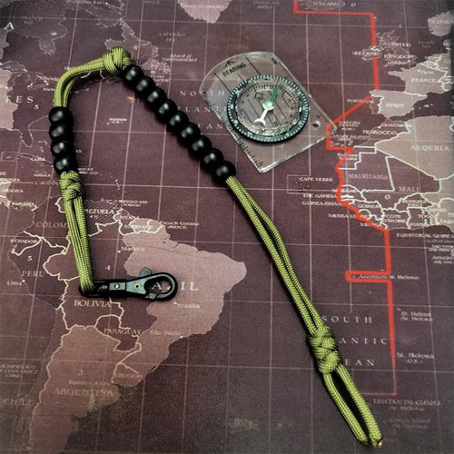 BSGB 2pcs Ranger Pace Count Beads Army Ranger Pace Beads Cord Counter Beads Distance Counter Trail Counter Hiking Beads for Compass Land Navigation Orienteering Kit Camping Hiking Outdoor (15 inches)