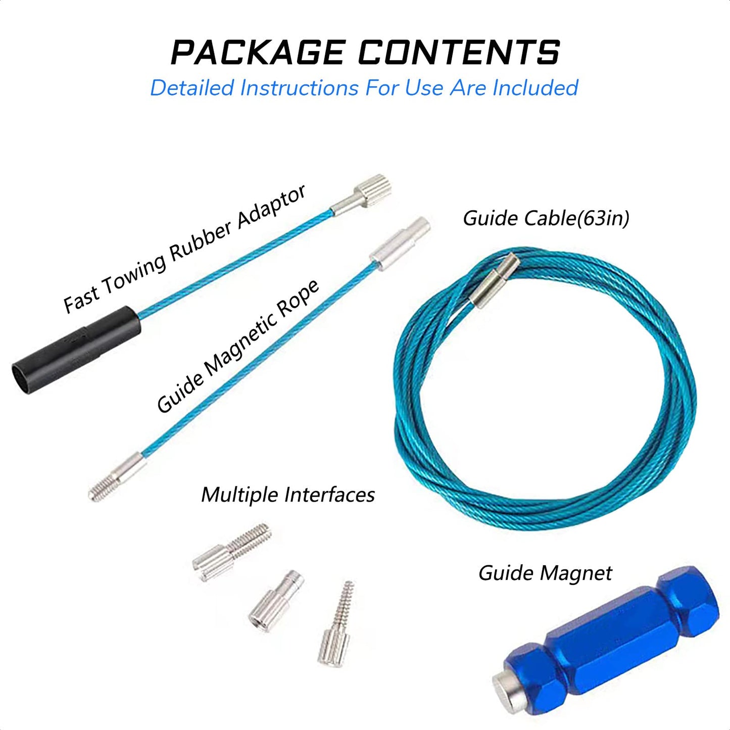 KIEVODE Bike Internal Cable Routing Tool Kit - Install Guide for 4-5.5mm Cable Housing and Inner Wire, Hydraulic Hose, and DI2 E-Tube - For Mountain, Road Bicycle, and MTB Frames