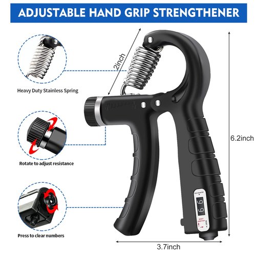 SOUFORCE Hand Grip Strengthener Kit (7 Pack), Adjustable Grip Strength Trainer, Forearm Workout Trainer, Finger & Hand Strength Exerciser for Muscle Building & Grip Strength Recovery