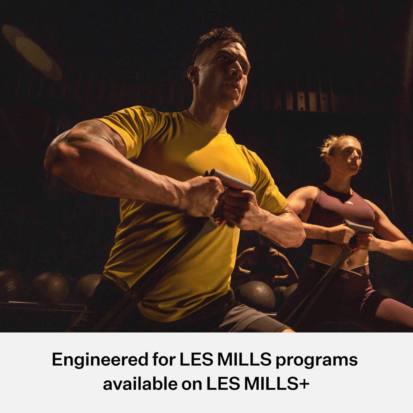 Les Mills™ SMARTBAND™ Workout Resistance Band with Handles, Home Gym Workout Equipment, Elastic Stretch