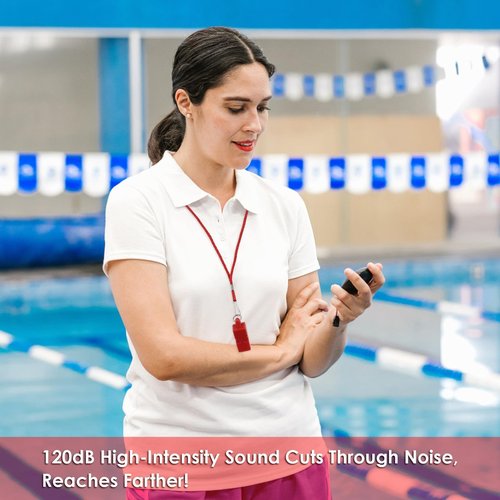smrtcol Emergency Whistles with Lanyard 10 Pack Red Safety Whistle for Lifeguard Outdoor Emergency Camping Hiking Boating Loud Signaling Whistles