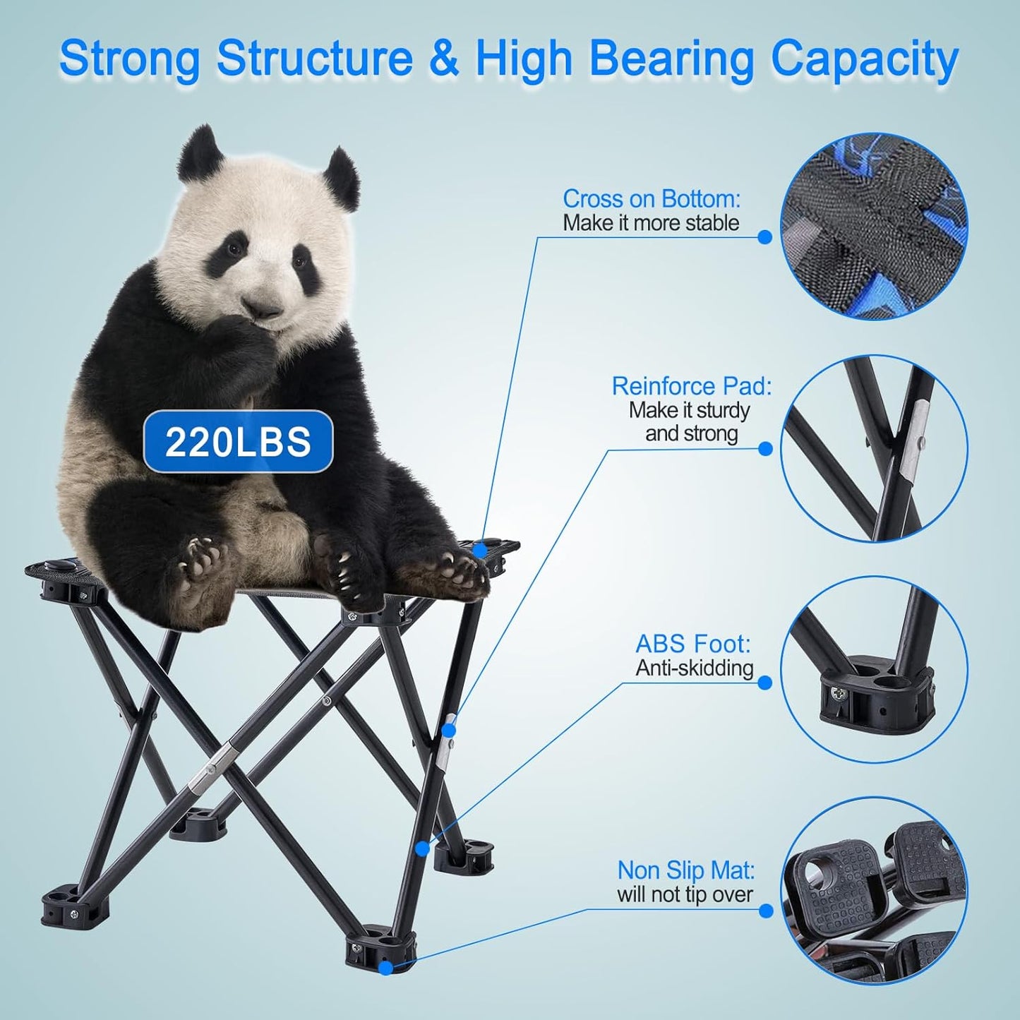 Folding Camping Stool Portable Chair Mini Foldable Stool for Adults Fishing Hiking Gardening and Beach with Carry Bag(Camouflage)