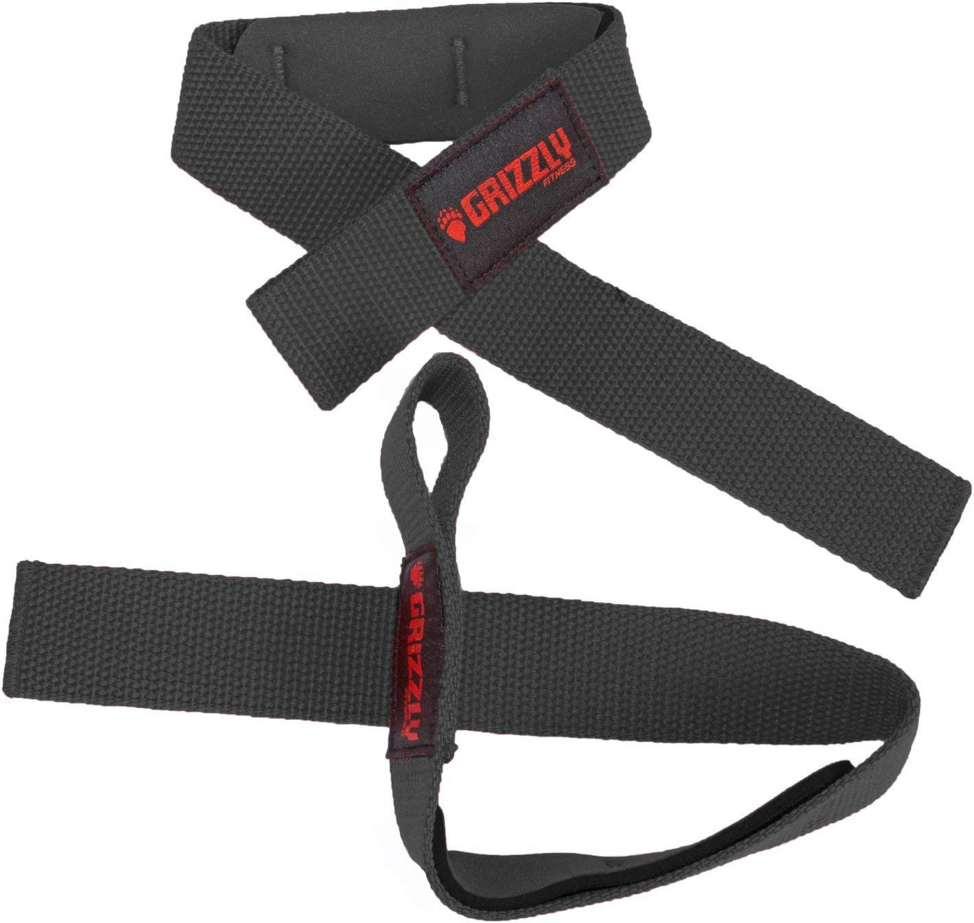 Grizzly Fitness Padded Lifting Straps | One Size | Lifting Wrist Straps for Weightlifting & Powerlifting | Gym Strap for Grip Strength & Stability Support | Reduces Slipping | Doesn't Dig Into Hands
