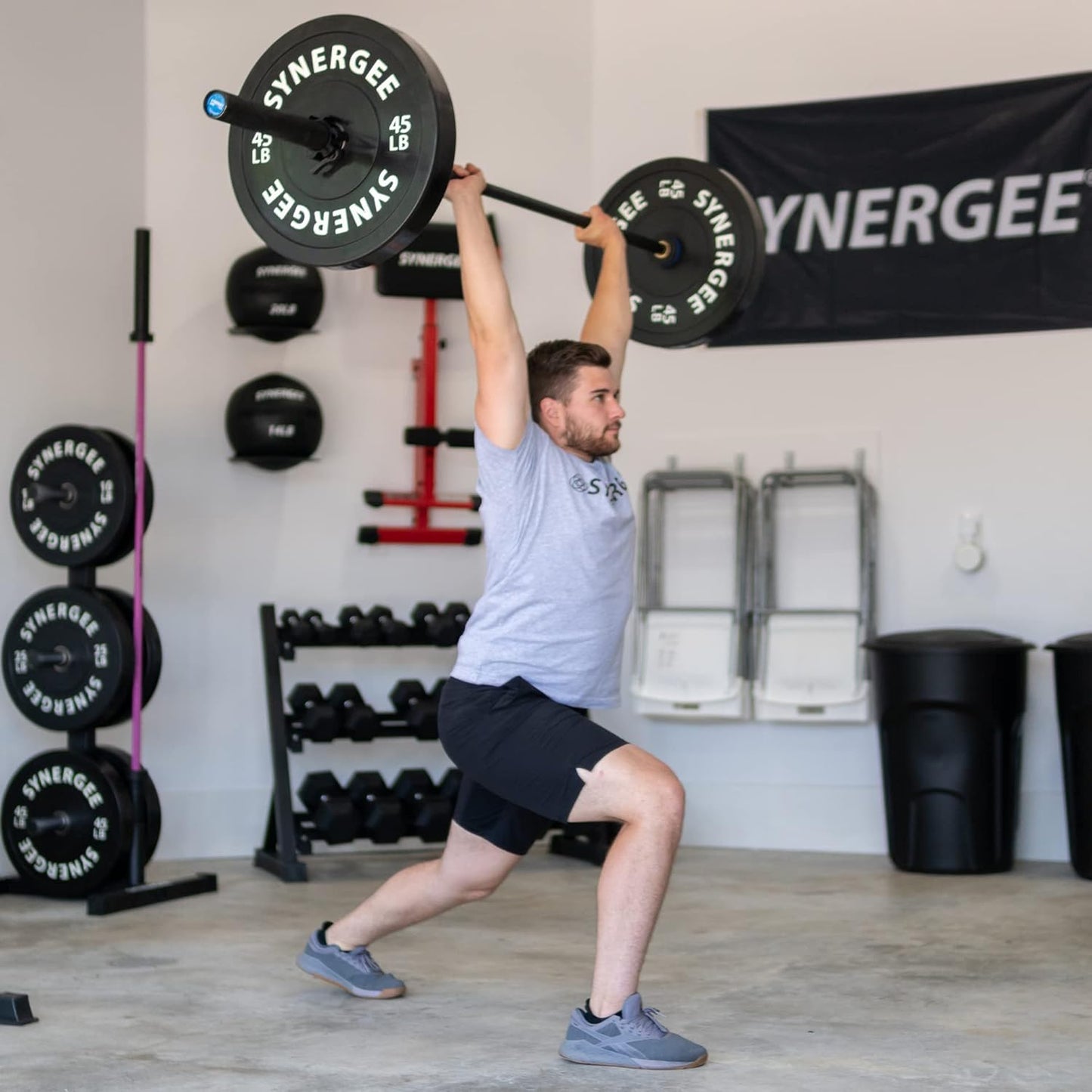 Synergee Bumper Plates – Durable Olympic Weight Plates, Low-Bounce Rubber for Strength Training, Powerlifting, and Functional Workouts.