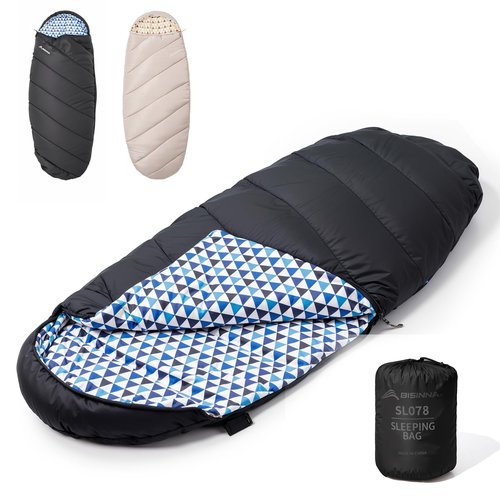 BISINNA Flannel XL Sleeping Bag for Adults Warm & Cold Weather Sleeping Bag 3-4 Season with Cotton Lining Large Sleeping Bags for Hiking Backpacking Travel Indoor and Outdoor