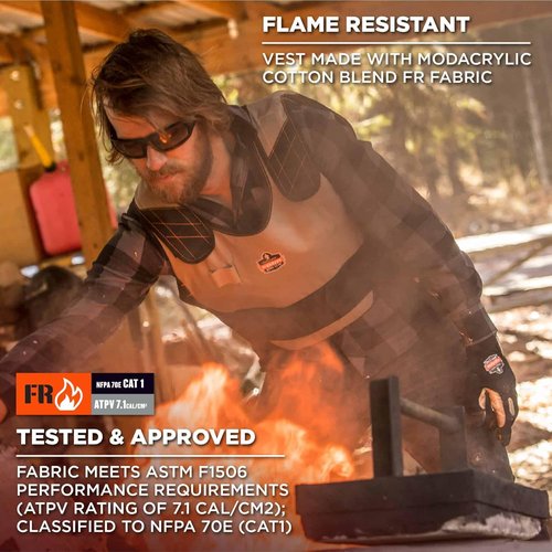 Ergodyne unisex adult + Premium FR Phase Change Cooling Vest Packs, Orange, Small-Medium US