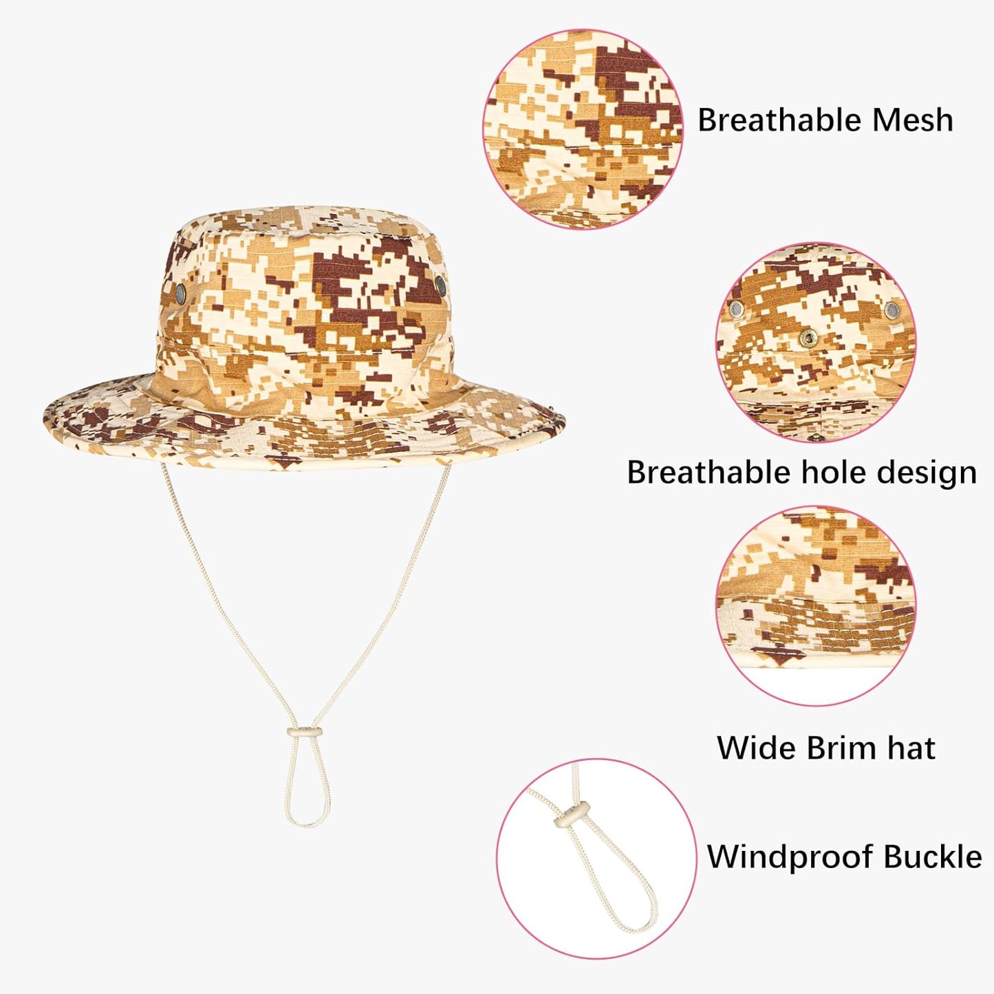 UPF 50+ Sun Hat | Foldable Boonie Hat for Men & Women | Fishing & Hiking