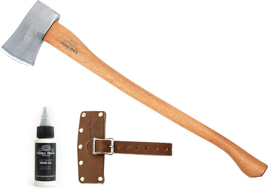 1844 Helko Werk Germany Classic Journeyman Pack Axe - Made in Germany Lightweight and Compact Backpacking Axe and Bushcraft Axe for Camping - Head 1.5 lbs, Handle 20 in. (Journeyman) #11441