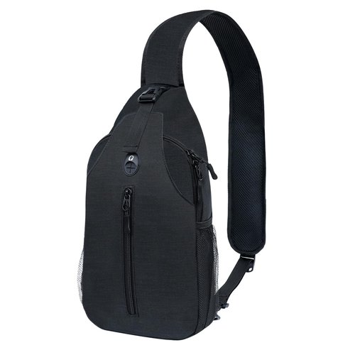 Sling-Bag Crossbody-Bag Women-Men Backpack-Daypack - Hiking Chest Travel with Water Bottle Pocket Portable Hiking Daypacks For Women Black