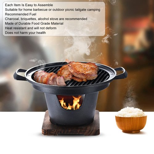 Mini Portable Camping Grill Stove Tabletop Barbecue Grill, Japanese BBQ Grill Pan for Camping Picnic Home Electric Grills Indoor Grills & Griddles (HN-BBQ18D)