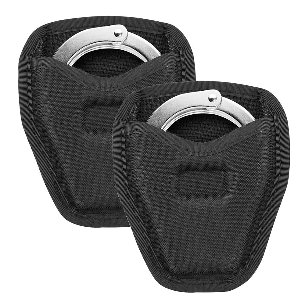 Handcuff Case for Duty Belt, Open Top Handcuff Holder Holster for Duty Belt Police Law Enforcement, Durable Wear-Resistant Nylon Case for Police Security Accessory for Standard Chain&Hinge Handcuff