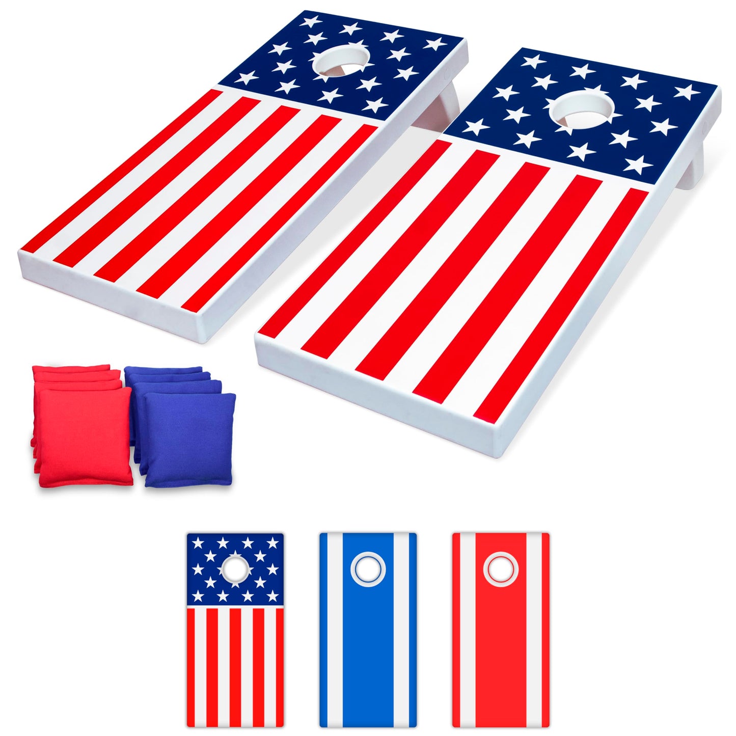 GoSports 4 ft x 2 ft All Weather Outdoor Cornhole Game Set - Heavy-Duty Plastic Weatherproof Boards Includes 8 Bean Bags & Game Rules