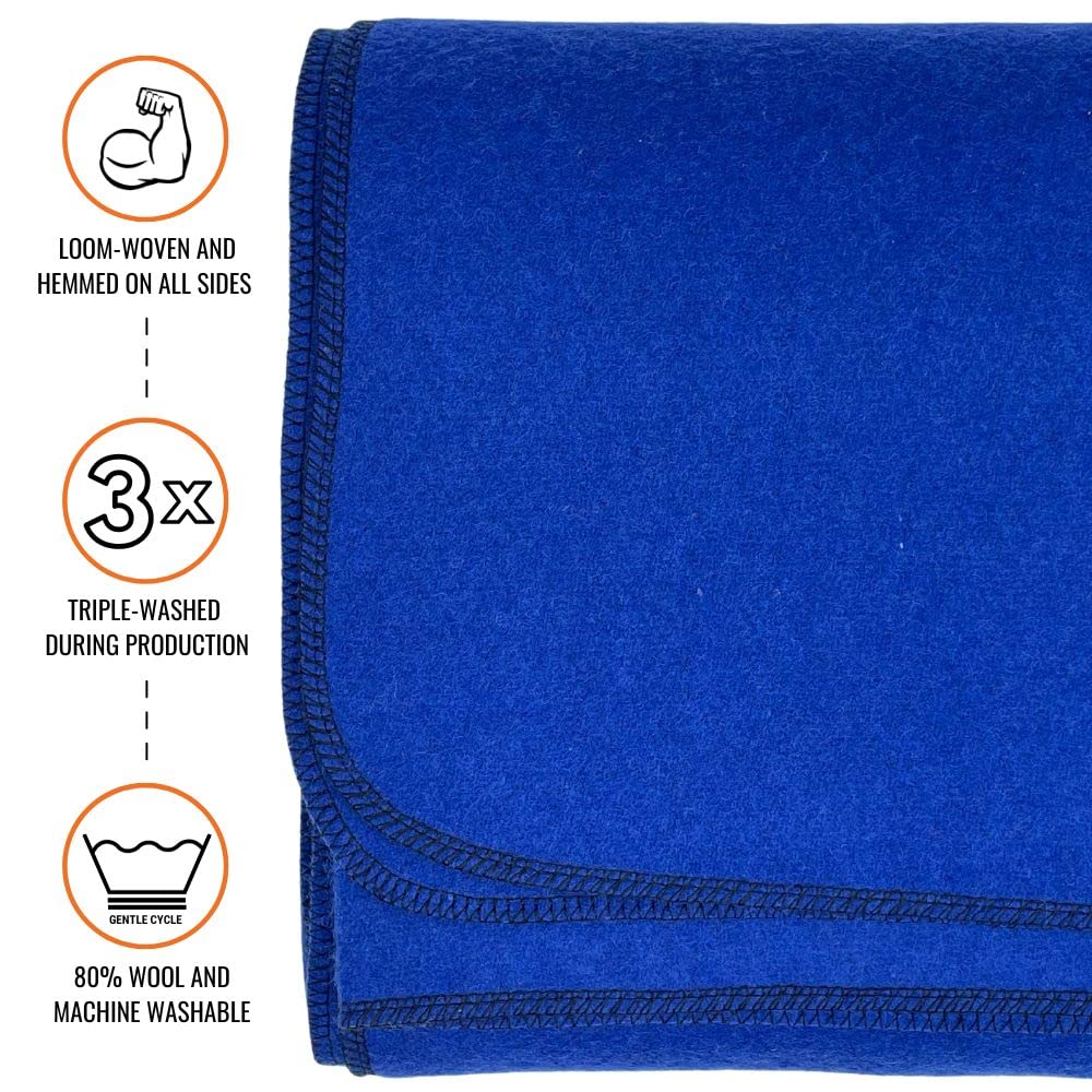 Arcturus Bundle Royal Blue Wool Blanket and Blanket Strap Bundle