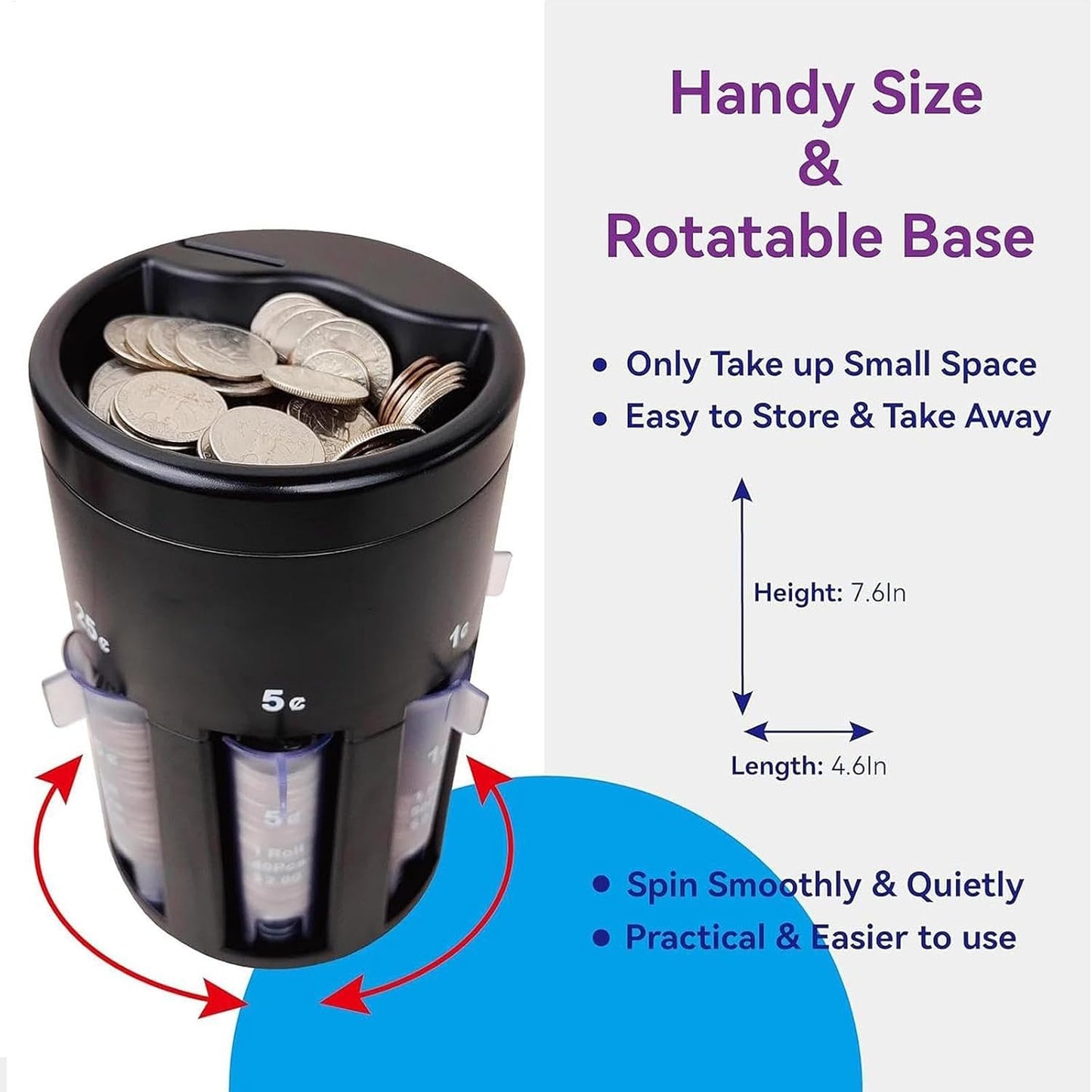 Automatic Coin Sorter Ort Your Loose Change in Piggy Bank Coin Jar Quickly Widely Used at Home Office Store Great Time Saver