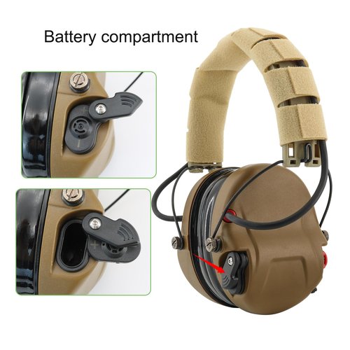 TACGZGJSM M300 Tactical Headset Noise-canceling Electronic Shooting Earmuffs for Hearing Protection Sound Amplification,Hunting,Airsoft(Coyote Brown)