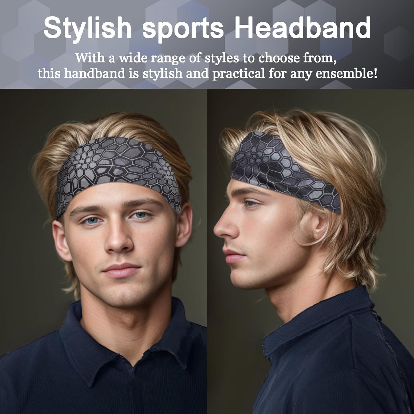 Men's 9-Pack Sports Headbands | Stretchy Sweatbands for Running & Workouts