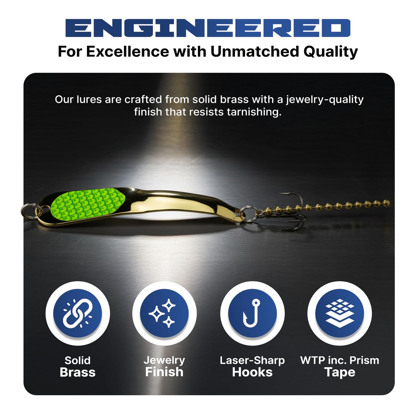 IRON DECOY Spoon Fishing Lures, 3 Pack Fishing Lures Kit, Casting, Trolling, Jigging, Ice, Lake, River, Stream, Freshwater, Trout, Bass, Walleye, Salmon, Crappie, Pike, Trout, 3-Pack