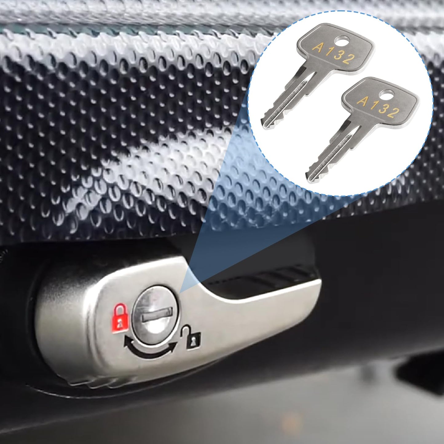 A132 SKS roof Rack Key,Yakima Replacement Key,Replacement Keys for Yakima SKS Ski,Roof Racks,Cargo Box,Carrier Racks and Crossbars with Code Series A132[2 pcs]