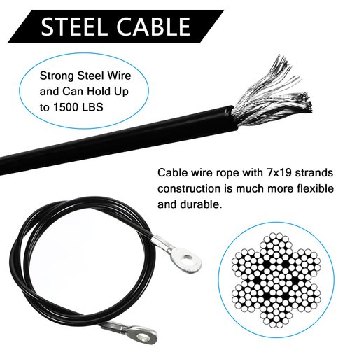 Taeku Fitness Pulley Cable, Heavy-Duty 6mm Steel Wire Rope for Home Gym, Adjustable Replacement Cable for Weightlifting, LAT Pulldown, and Cable Machine Accessories (60in)