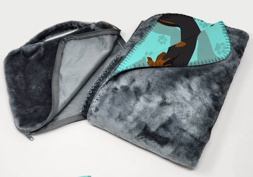 Caroline's Treasures MLM1021TBLT Doberman Pinscher Soft Travel Blanket with Bag Airplane Blanket, Indoor Outdoor Camping Blanket for Traveling, Picnics, Beach Trips, Concerts