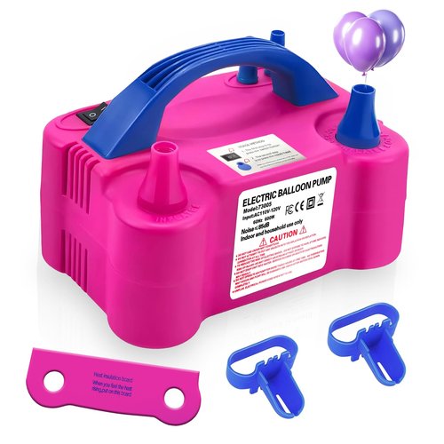 Electric Balloon Pump,110V 600W Portable Dual Nozzles Balloon Pump,Air Pump Balloon Blower for Party Decorations with Tying Tool
