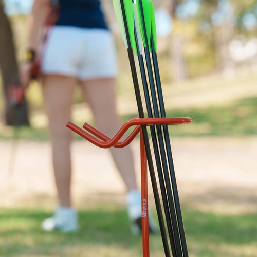 Cannon Sports Archery Ground Quiver Holds Bow and Arrows - 24 Inches High Steel Archery Bow and Arrow Holder– Easy to Install Lightweight Portable Design Arrow Stand