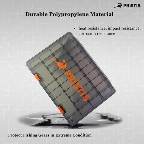 Pristis 4pcs Tackle Trays, 10.1"L 3600 High Strength Plastic Lure Storage, Container with Removable Dividers, Portable Tool Box for Hardware Fitting & Fishing Parts, Adjustable Compartment Organizer