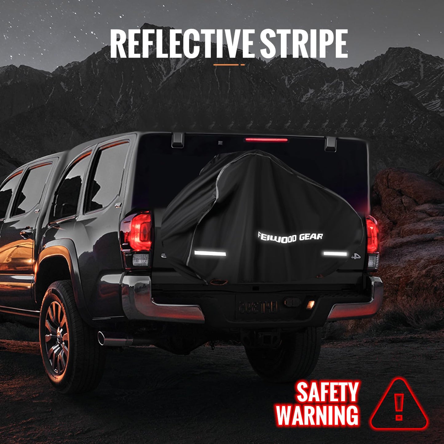 FEIWOOD GEAR Bike Cover for Transport 2 Bikes on Rack, Double Heavy Duty 420D on Handlebar & Pedal, Waterproof Bicycle Cover Outdoor Storage on Rear Bike Rack