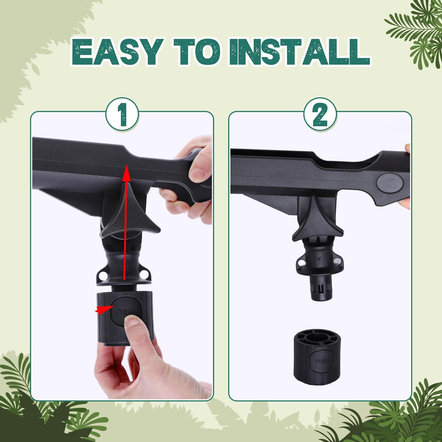 Generic Kayak Fishing Rod Holder, Fishing Boat Rods Holder with T-Shaped Screw, 360° Adjustable Kayak Fishing Pole Holder Mounted Track or Kayak, Canoe, Black