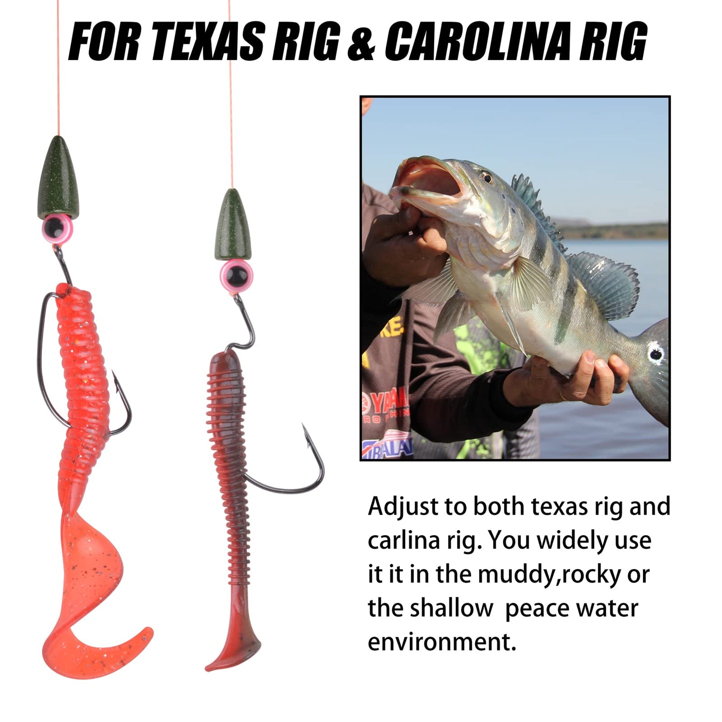 Fishing Weights Sinkers, Bullet Fishing Weights Worm Sinkers Painted Slip Sinkers for Bass Fishing Texas Rigs Carolina Rigs Saltwater Freshwater Fishing Tackle