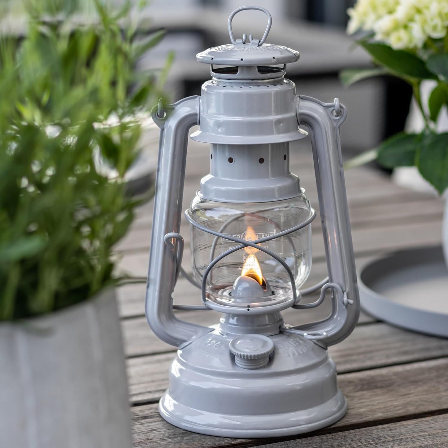 Outdoor Kerosene Fuel Lantern, German Made Weather Resistant Baby Special 276 Galvanized Hurricane Lamp for Camping or Patio, 10 Inches, Bronze