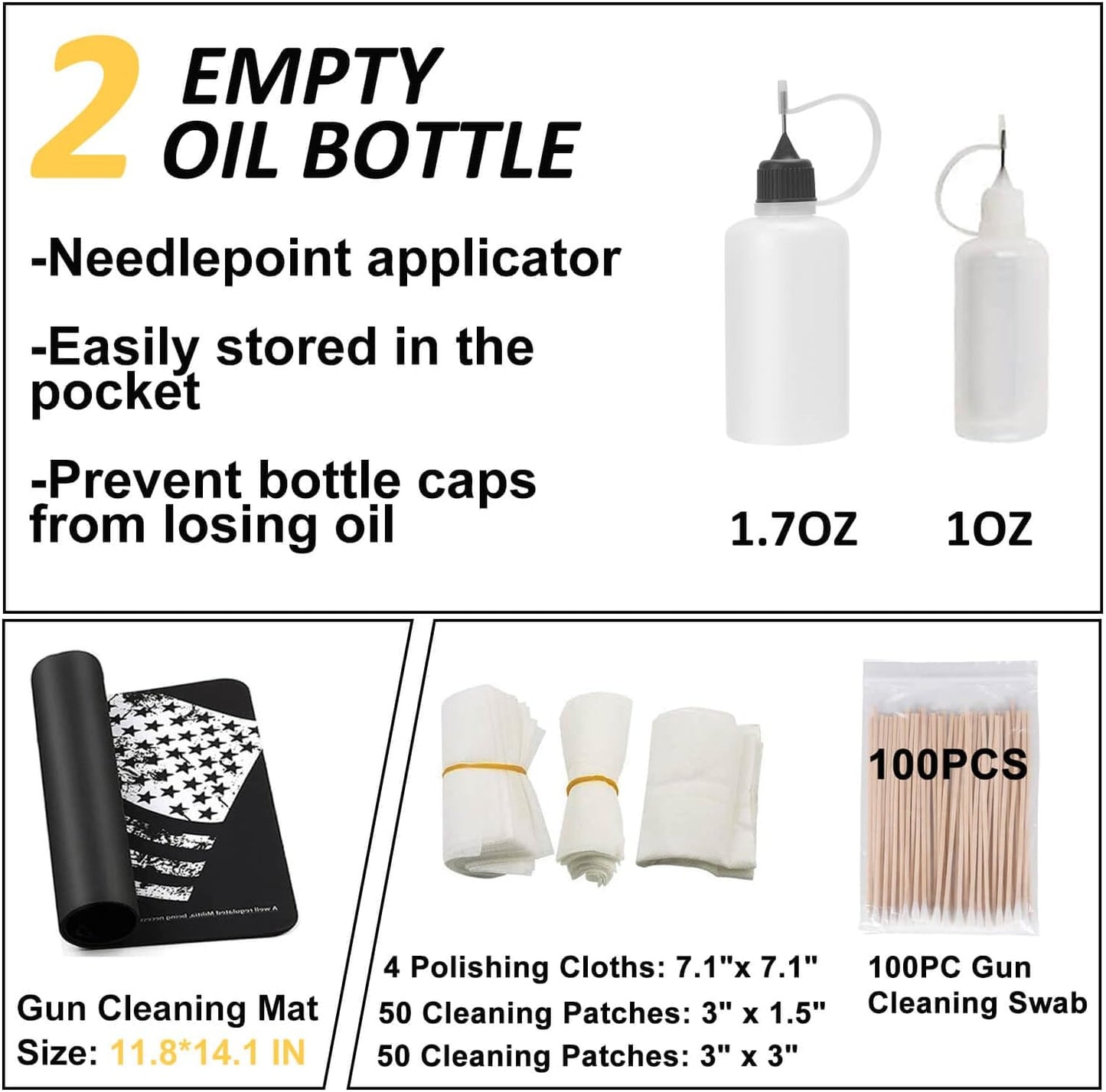 iunio Gun Cleaning Kit, Universal Gun Cleaning Kit for All Caliber Shotgun Pistol Rifle Cleaning Kit with Mat Portable Case