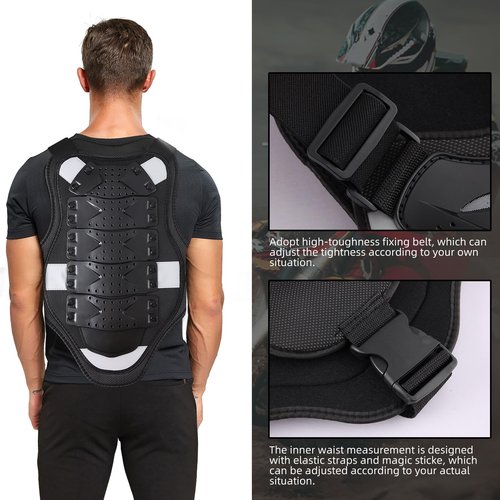 PELLOR Chest Protector Motorcycle, Dirt Bike Chest Protector Motocross Body Armor Vest, Motorcycle Gear for Men Off-Road Racing Body Armor Reflective Vest