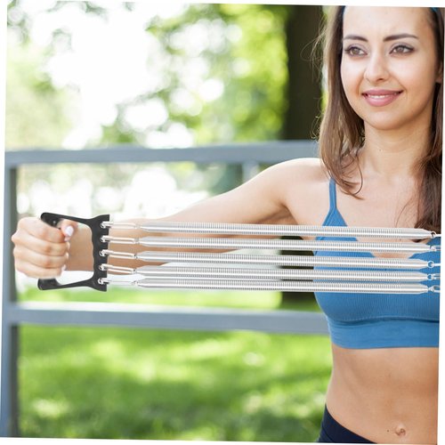 BRIGHTFUFU Chest Expander with Detachable Plastic Handle - Multifunctional Chest Workout Tool for High Elasticity Springs for Strength Training and Grip
