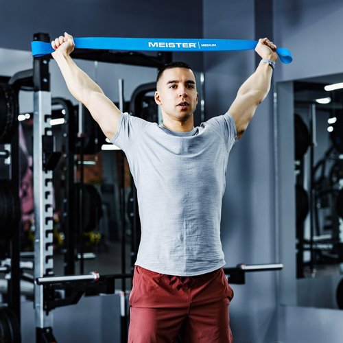 Meister X Band Comfort-Width 41" x 2" Resistance Bands - X-Wide Premium Loop Bands - Medium/Blue
