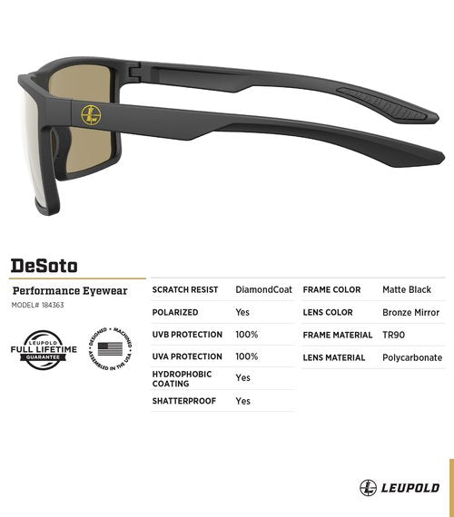 Leupold DeSoto Matte Black, Bronze Mirror (184363)