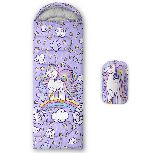 Axolotl Unicorn Sleeping Bag for Kids Girls Boys–Lightweight Warm Cold Weather Sleeping Bags,Waterproof Portable Sleeping Bag with Compression Sack for Camping Backpacking Outdoor Indoor