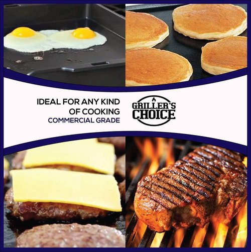 Griller's Choice Stainless Steel Griddle Spatula Set- Durable, Commercial Quality, Dishwasher Safe- Ideal for Hibachi, Griddle Grills, Camping & Entertaining on Blackstone and Griller's Choice Griddle