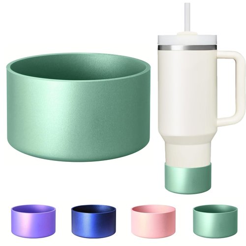 Protective Silicone Boot with Metallic Matte Luster, Compatible with Stanley/Simple Modern 20-40oz Hydro Flask Water Bottle 12-24oz and More Tumblers with 2.8-3in Bottom Anti-Slip Sleeve Cover
