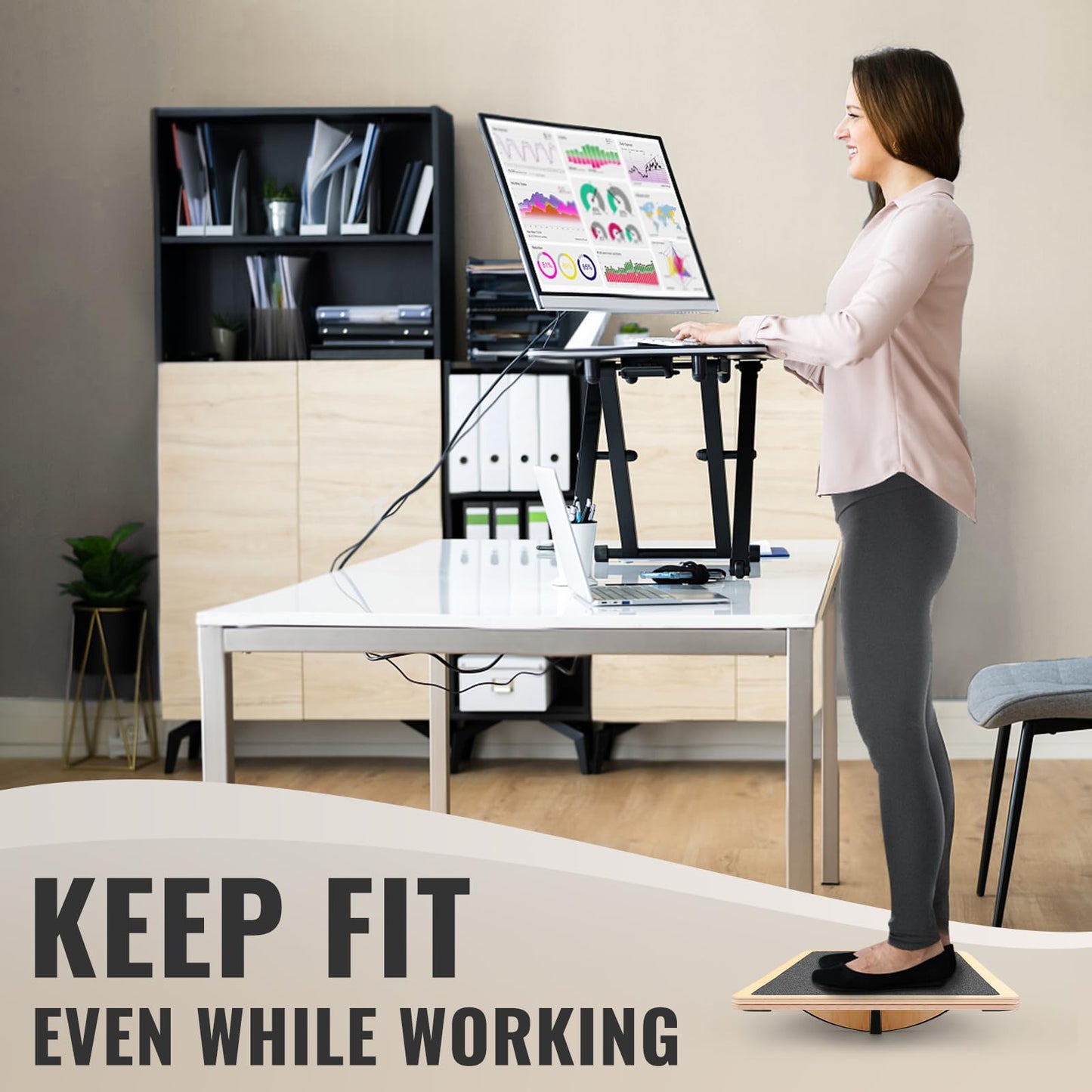 360 Degree Balance Board Professional Wobble Board for Adults Anti-Slip 350LBS Balance Boards for Physical Therapy Standing Desk Core Strength Wooden Balance Board Rocker Board