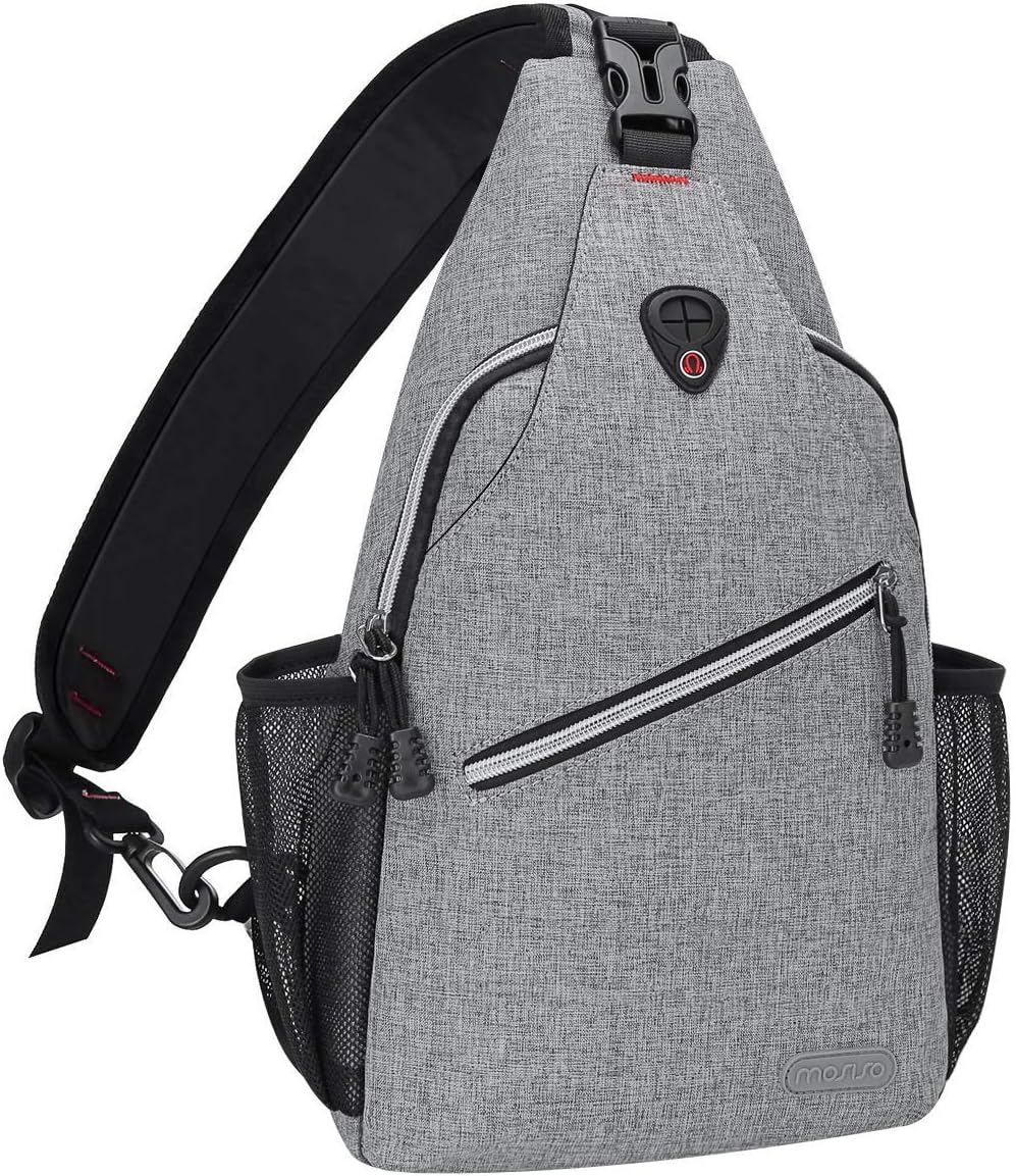 MOSISO Rope Sling Backpack (Up to 13 inch), Multipurpose Crossbody Chest One Shoulder Outdoor Travel Hiking Daypack, Black