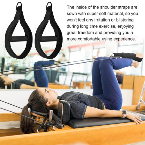GVRGO Pilates Straps for Reformer with Fitness Handles 2PCS, Pilate Reformer Replacement Parts, Yoga Exercise Strap Pilate Accessories for Home Gym Workout Control Track Pilates Straps Beachbody