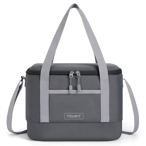 TOURIT 12L Carry Out Soft Cooler Insulated Travel Bag Lunch Cooler for Outdoor, Camping, Picnic, Travel, Dark Gray