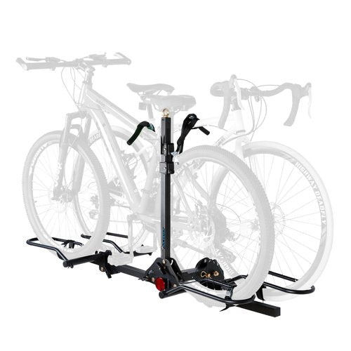 POLESTAR Hitch Mounted 2-Bike Rack, 200lbs Capacity Bike Rack Hitch with Lock, 2" Receiver Foldable Platform Mount for E-Bike, Up to 5" Fat Tire Bicycle and Standard, fit Car Trucks SUVs RVs Trailer