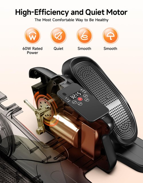 Under Desk Elliptical Machine,Electric Ellipse Leg Exerciser for Seniors Adults,Quite Portable with Display Monitor,Non-Slip Foot Straps and Remote Control and 12 Adjustable Speeds