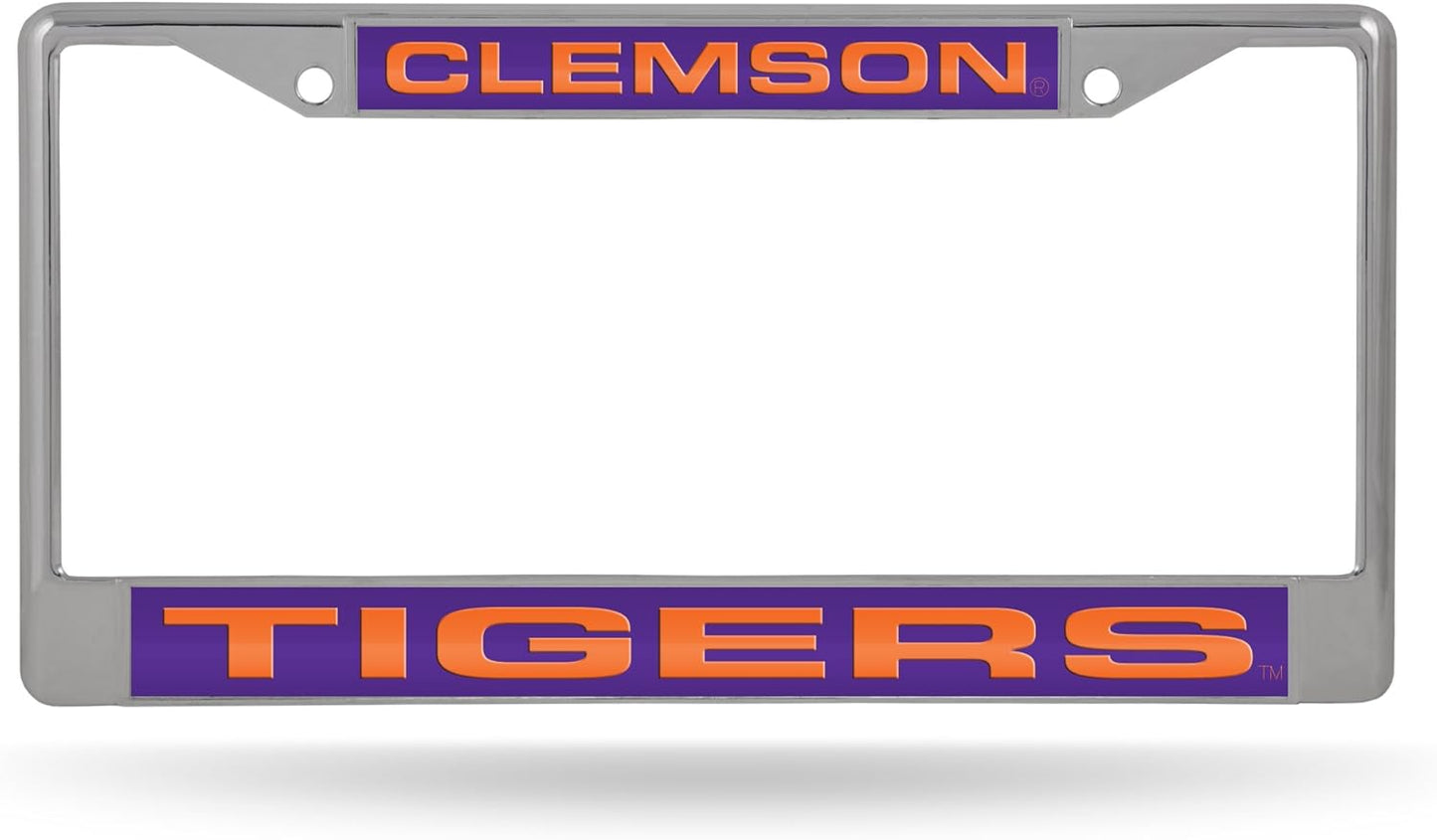 Rico Industries NCAA Unisex-Adult Laser Cut Inlaid Standard Chrome License Plate Frame