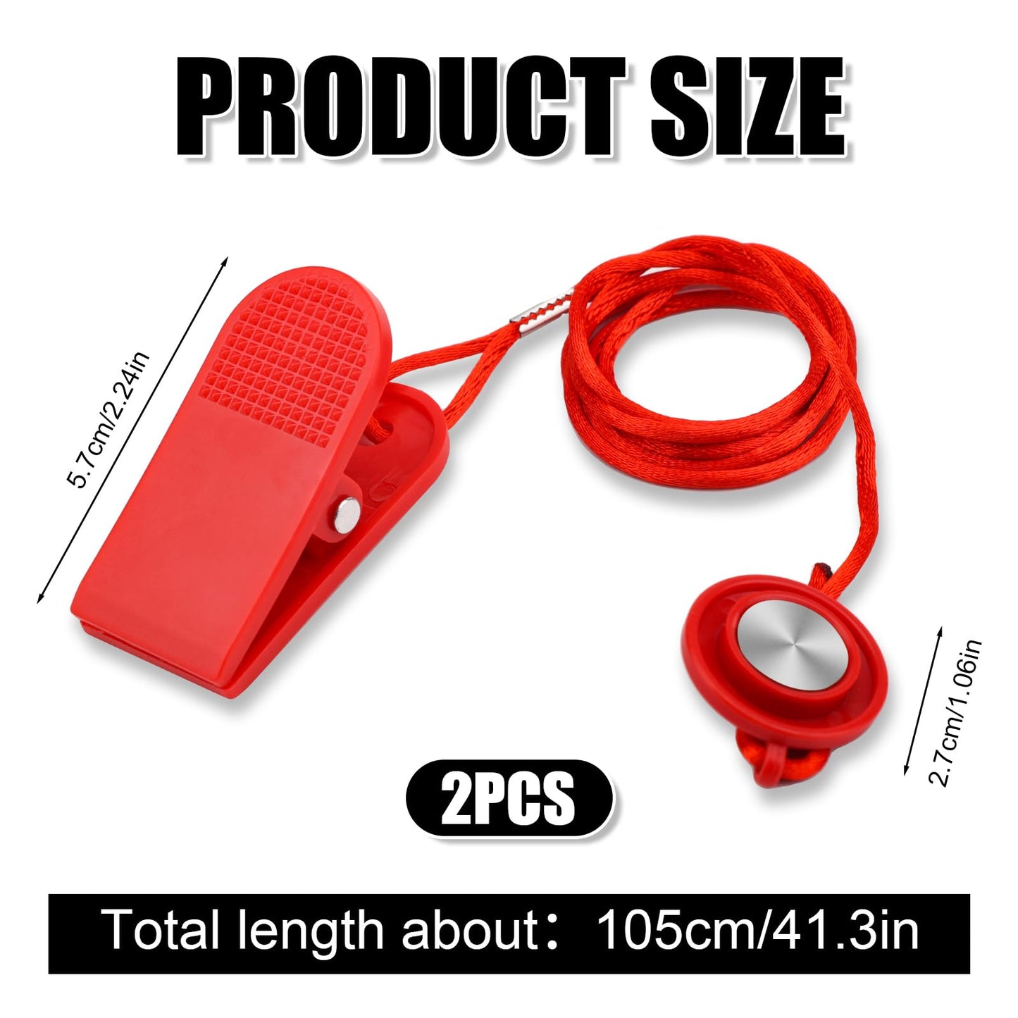2pcs Universal Treadmill Magnet Safety Key, Magnetic Safety Switch Round Treadmill Safety Key Replacement for Most Treadmills Running Machines