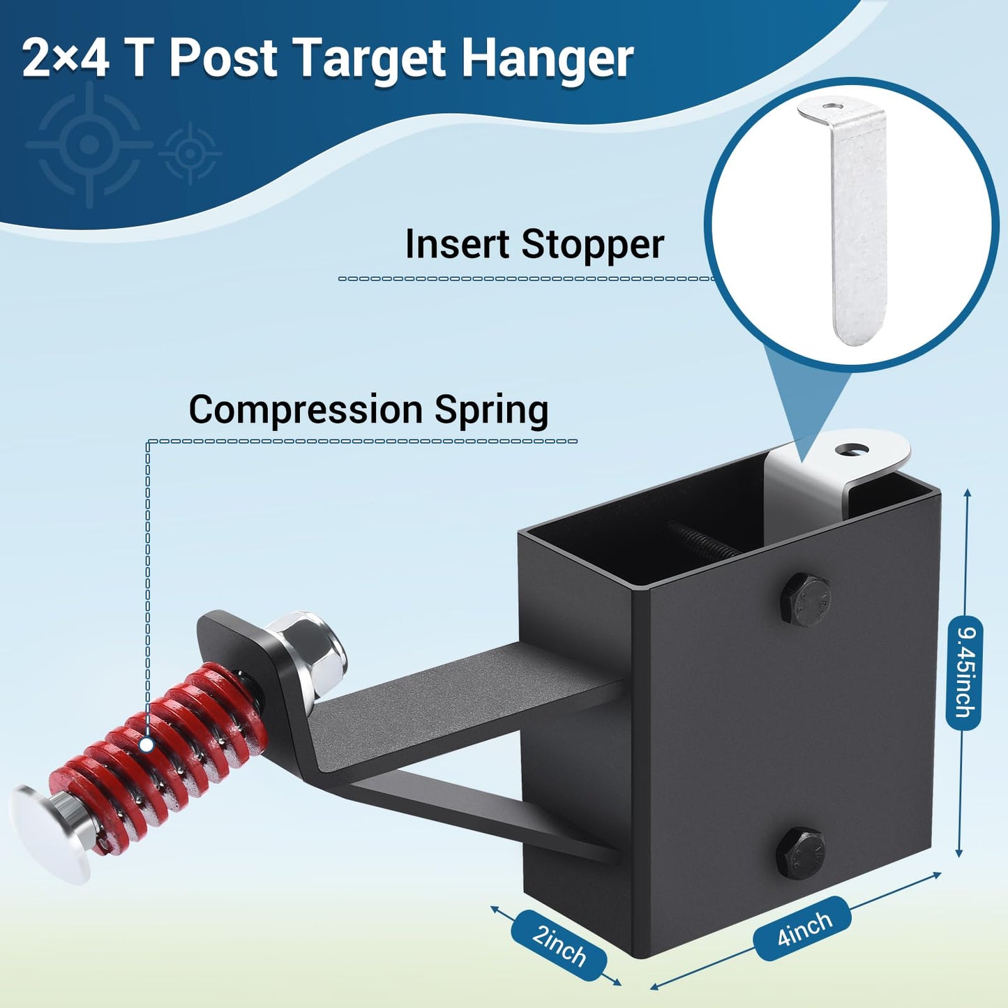 GADFISH 7" x 12" AR500 Steel Targets for Shooting with T Post Target Hanger, 1/2 Inch Thick Steel Target, 2 Mounting Options, Neon Yellow Color
