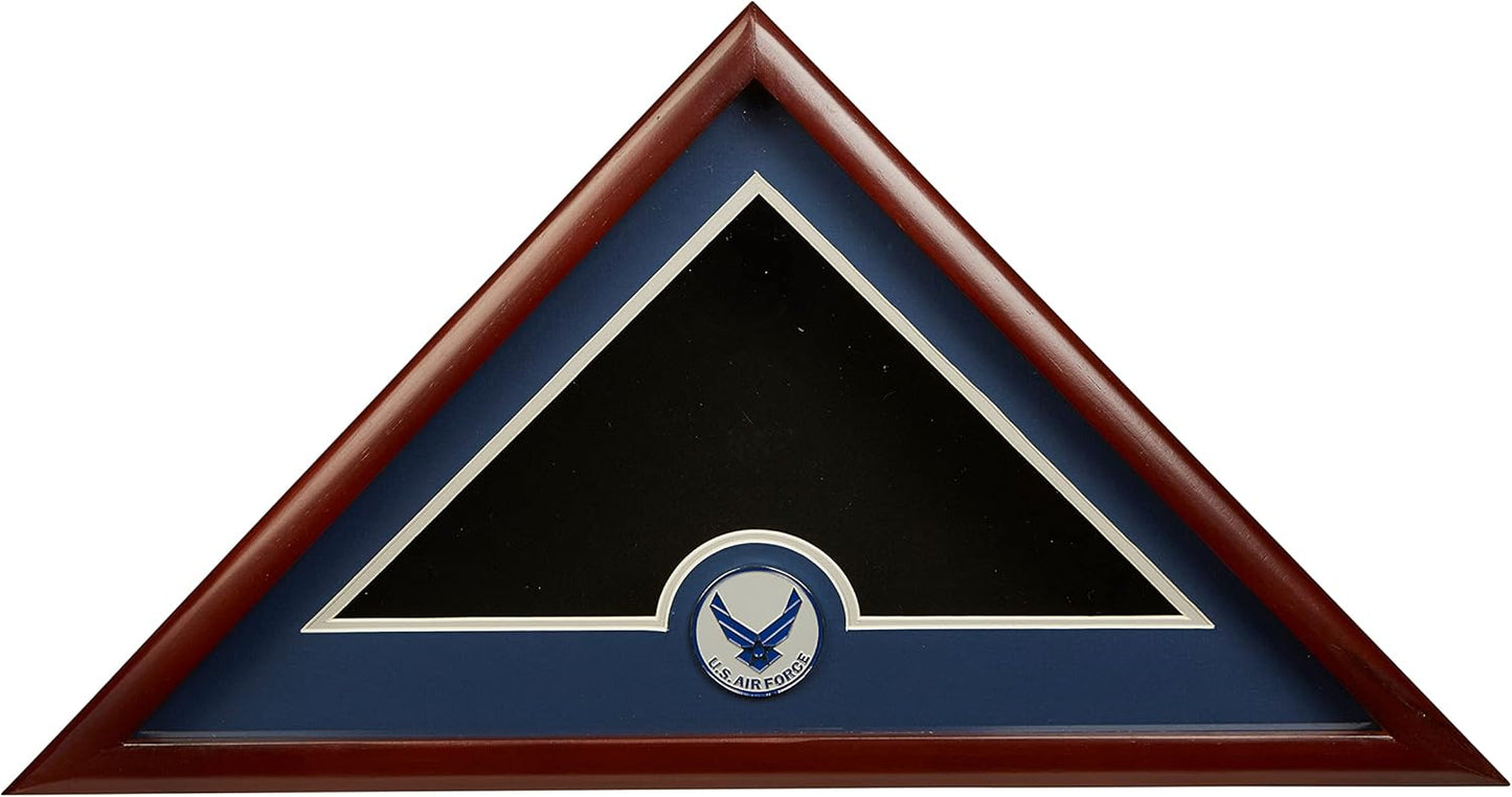 US Flag Display Case with Air Force Medallion Crafted from Premium Quality Materials - Made in USA